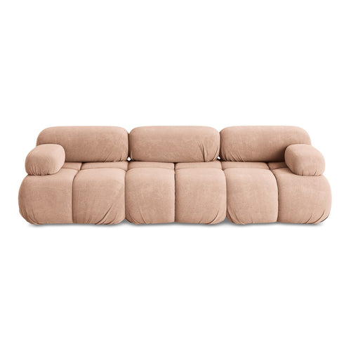 LaMiaSofa 3-zits bank Sanremo - chenille stof - perzik - 285x96x70