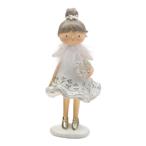 Sia Deco - Fillette kerstfiguurtje met engel ster - Wit / 20 cm - Wit - Hars - H20 - vtwonen shop