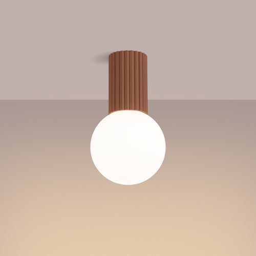 Sollux Lighting Plafondlamp HALO mokka IP44 - 12x12x21cm