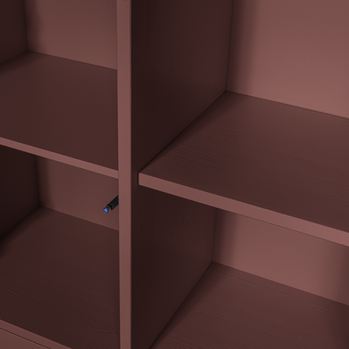 WOOOD opbergkast Merel - Grenen - Bordeauxrood - 100x200x44