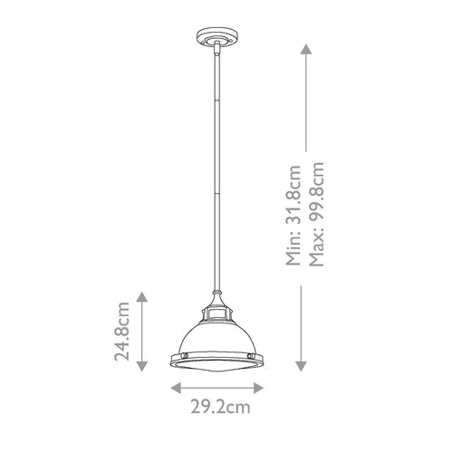 1-flammige Mini-Pendelleuchte Buckeye Bronze