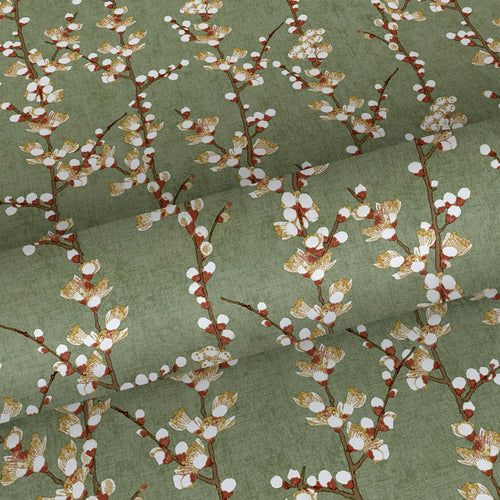 Sanders & Sanders behang bloesemtak vergrijsd olijfgroen en wit - 53 cm x 10 m - 640182