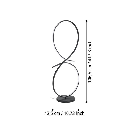 EGLO vloerlamp Serpins - led - 107 cm - zwart/wit - vtwonen shop