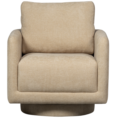 WOOOD draaibare fauteuil Oscar - Chenille - Naturel - 64x78x79 - vtwonen shop