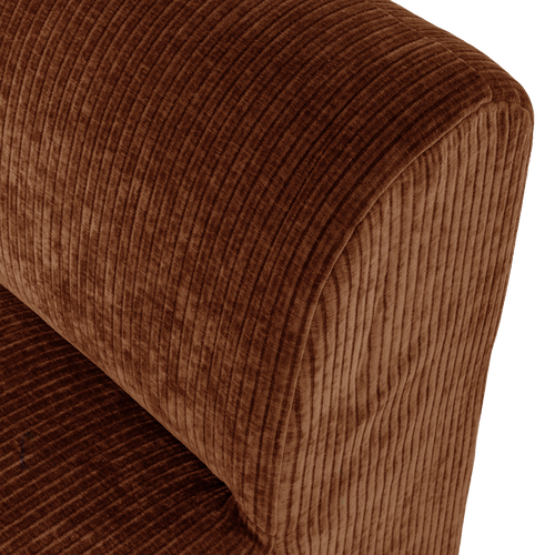 WOOOD eetbank 84 cm rugleuning Mojo Base - Rib - Roestbruin - 83x84x76