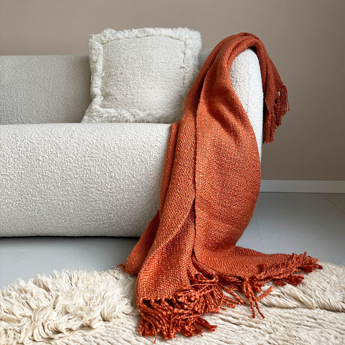 Malagoon plaid Spicy - oranje - 125x150cm