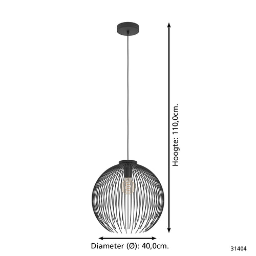 EGLO hanglamp Alhabia - zwart