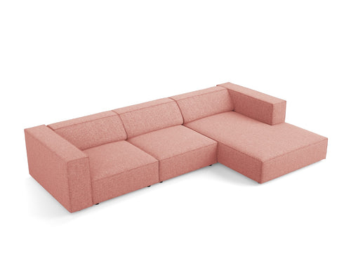 Cosmopolitan Design rechter hoekbank Arendal 4-zits, chenille, roze - 166x284x70cm