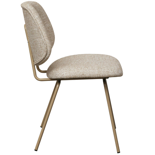 Furnhouse eetkamerstoel Sofia - Beige - Stof (Bouclé) - Set van 2