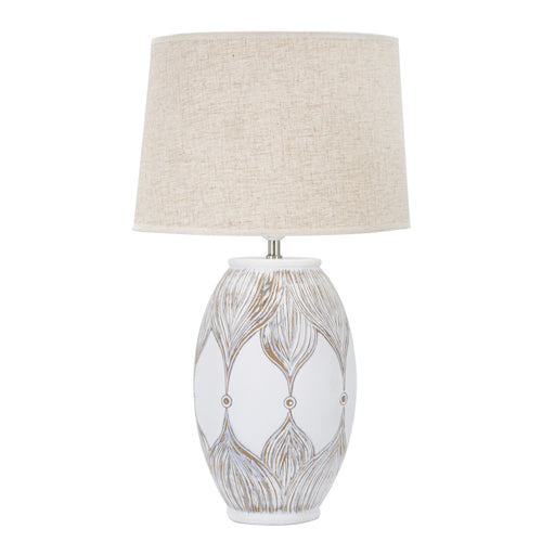 Mauro Ferretti tafellamp - Ø 38x67 cm - wit/beige