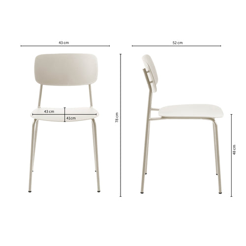 Kick eetkamerstoel Lio - Ivoor