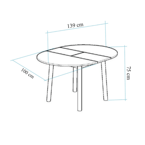CALICOSY - Uitschuifbare tafel VINA - 100x100x75 cm