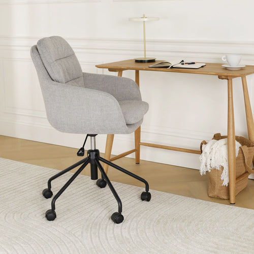 Nolon Nout-Mia Bureaustoelen Set van 2 - Beige - Zwart Onderstel