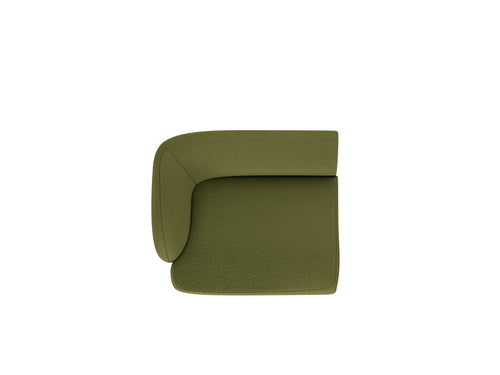 Micadoni - Linker module "Miley" boucle donker olijfgroen - 90x90x70cm