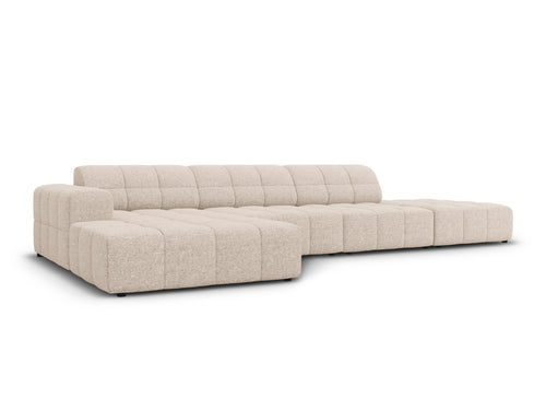 Cosmopolitan Design linker hoekbank Chicago 5-zits, chenille beige - 167x348x78cm