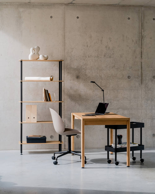 noo.ma Nolle Console 2-tier, metalen console 60 x 30 x 57,5 cm - Piazza Beige