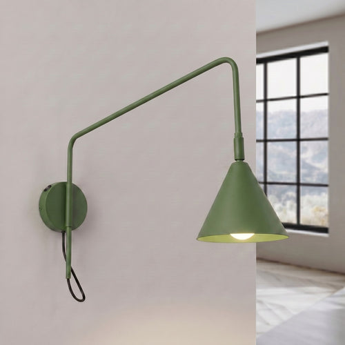 Sollux Lighting Wandlamp NOX 1 olijfgroen met schakelaar - 14x61x30cm