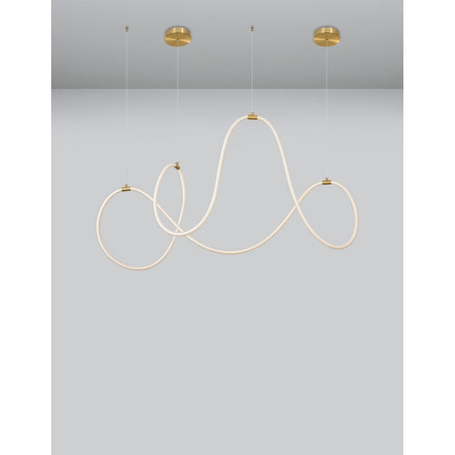 Merano Anaheim Geïntegreerde LED Hanglamp Plafondlamp Dimbaar Messing Goud Metaal LED 57W 189Lm 3000K L : 150