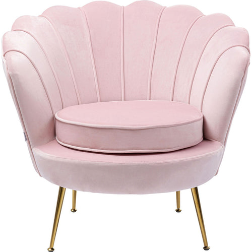 Kare Design Fauteuil Water Lily fluweel roze - vtwonen shop