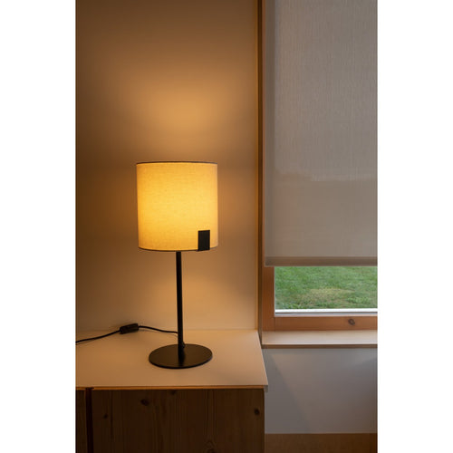 Faro NILA Tafellamp Met Ronde Kap Mat Zwart Met Off White Kap