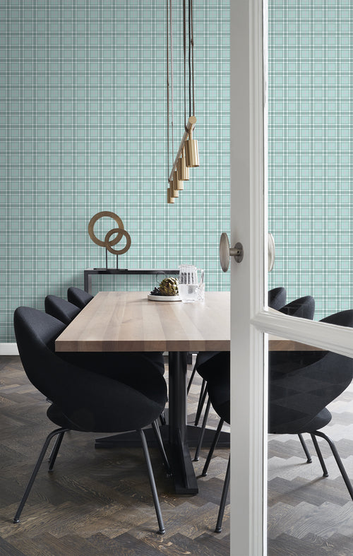 Origin Wallcoverings behang ruiten celadon groen - 53 cm x 10,05 m - 347469 - vtwonen shop