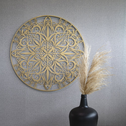 Art for the Home Metal Art - Luxe mandala goud D80cm - vtwonen shop