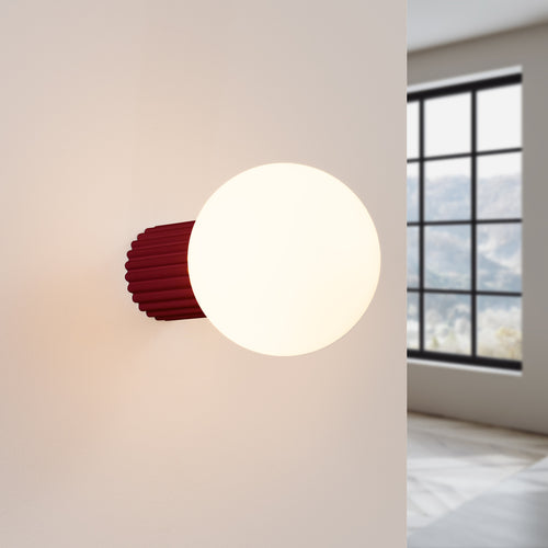Sollux Lighting Wandlamp HALO bordeaux IP44 - 12x17x12cm