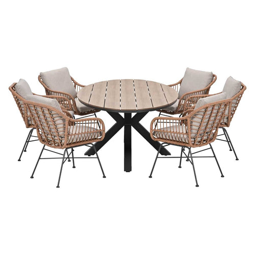 Garden Impressions Tuinset Lucas bruin 7-delig - Tulli tuintafel ovaal 220x115 cm