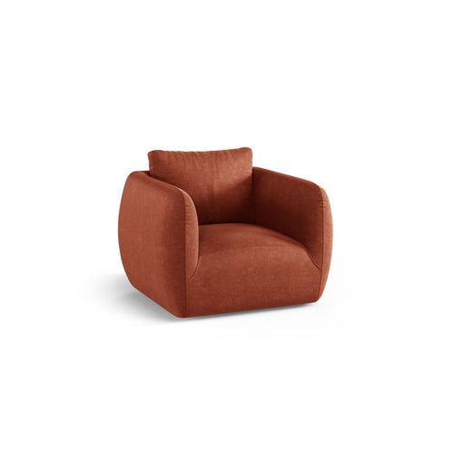 Cosmopolitan Design - Fauteuil Nimes structurele stof kastanjebruin - 87x95.5x80cm