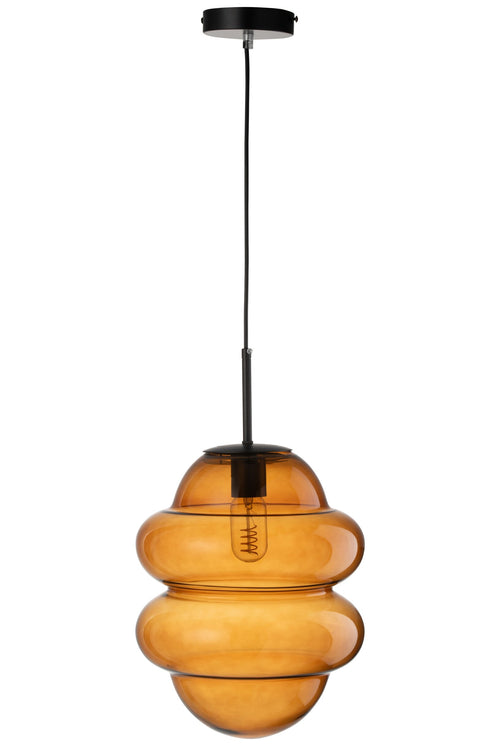 J-Line hanglamp Honinglepel - glas - bruin