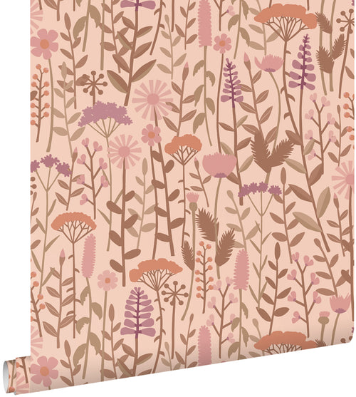 ESTAhome behang veldbloemen oudroze - 50 x 900 cm - 131547 - vtwonen shop