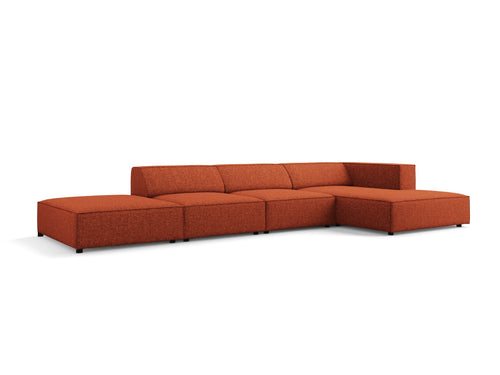 Cosmopolitan Design rechter hoekbank Arendal 5-zits, chenille, terracotta - 166x341x70cm