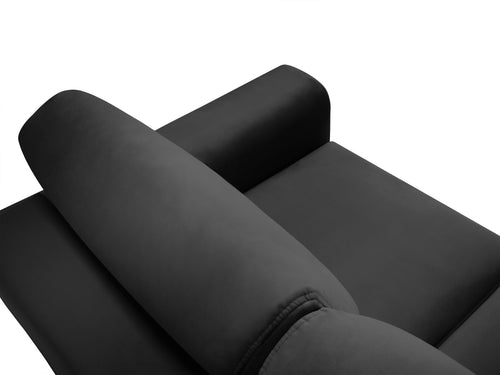 Cosmopolitan Design Slaapbank met opbergdoos Kyoto 3-zits, flueel donkergrijs - 100x235x88cm
