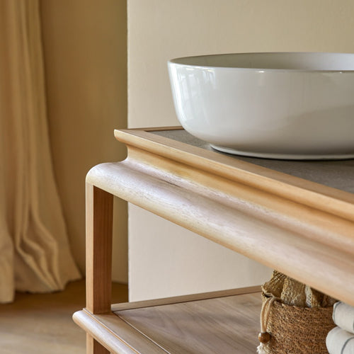 Tikamoon Wastafelmeubel van massief teak 135 cm - Naturel