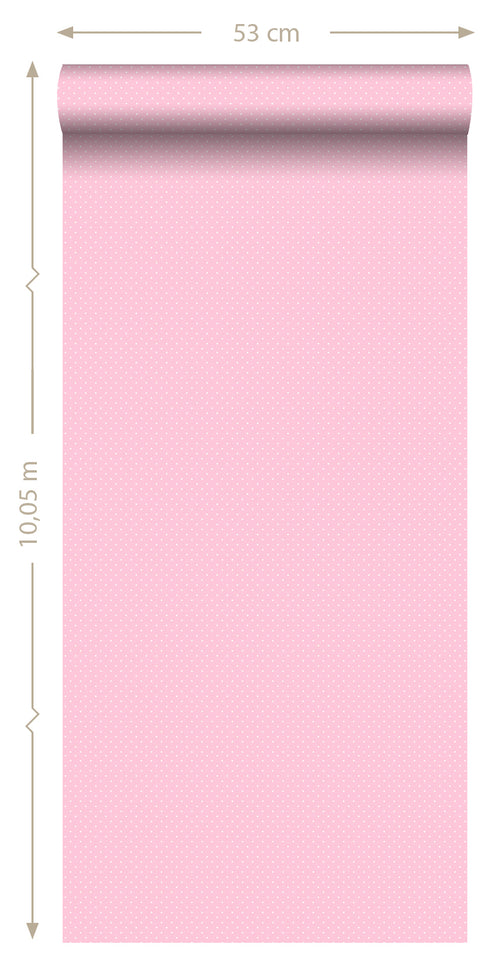 ESTAhome behang kleine stipjes babyroze - 53 cm x 10.05 m - 137312