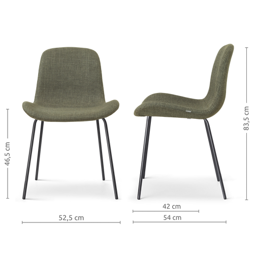 Nolon Nora-Fé eetkamerstoel forestgroen - zwart onderstel - vtwonen shop