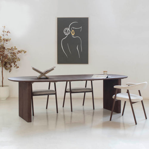 Giga Meubel Eettafel Aya - Donkerbruin Mangohout - 250x100x76cm