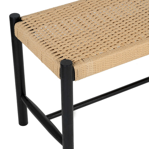 Furnhouse bankje Shine - Zwart - Papiergaren - 36x90x45