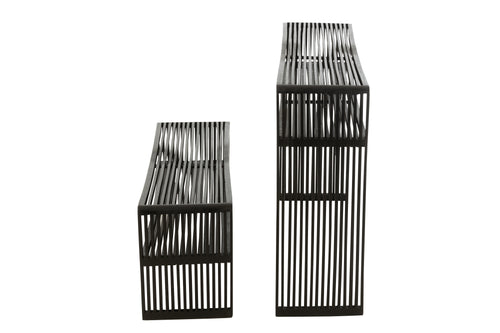 J-Line console Met Schap - hout - zwart - 2 stuks - vtwonen shop