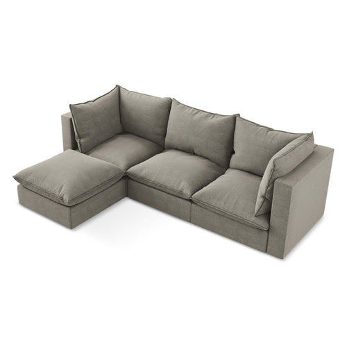 LaMiaSofa hoekbank links Ravenna - bouclé - grijs - 255x165x77