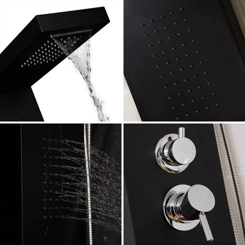 Home Deluxe Douchepaneel CASCATA Zwart