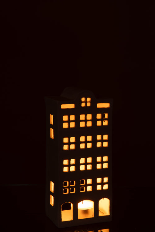 J-Line theelichthouder - aluminium - wit - vtwonen shop