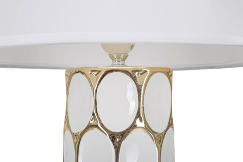 Mauro Ferretti tafellamp - Ø 34,5x56 cm - wit/goud