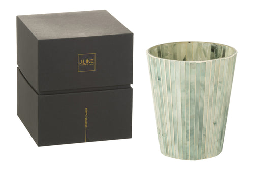 J-Line geurkaars Noa - Seaside Bliss - glas - lichtblauw - large - 75U