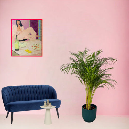 Trendyplants - Areca palm - ↨130cm - Ø24cm inclusief elho Vibes Fold Round blauw Ø30cm x ↨27cm - vtwonen shop