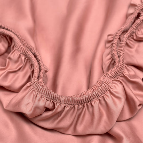 Coco & Cici - TENCEL - Sateen Hoeslaken Terra Roze - Topper 180x210x10