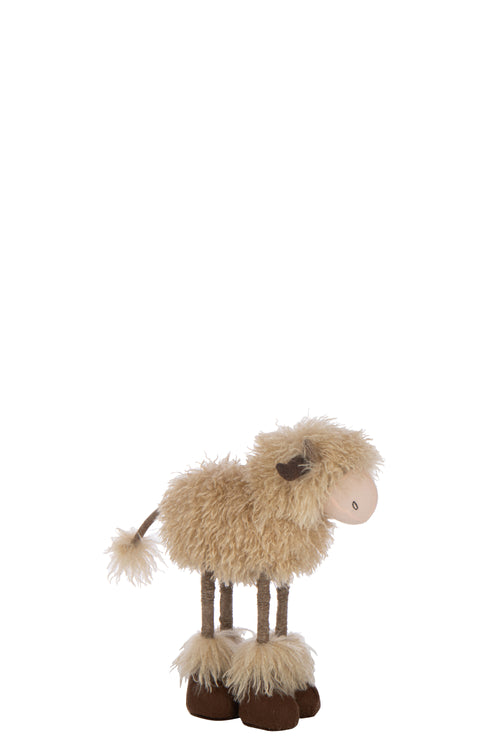 J-Line decoratie Koe Telescopisch - polyester - donkerbruin/beige - small - vtwonen shop