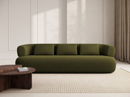 Micadoni Bank Jenny 4-zits, flueel groente - 90x226x73cm