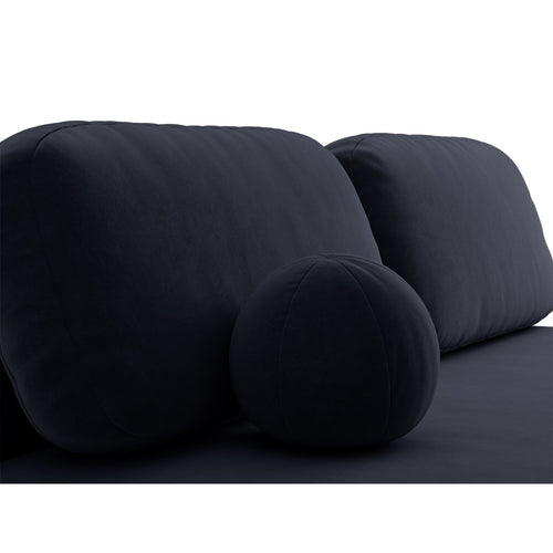 Cosmopolitan Design - Slaapbank met opbergdoos Sophia 3-zits, flueel koningsblauw - 110x202x89cm