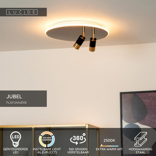 Lucide plafonnière JUBEL - Geïntegreerde LED - Zwart chroom
